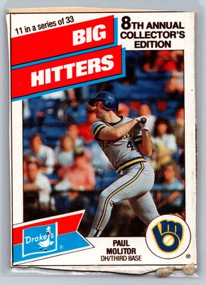 1988 Drake's Big Hitters / Super Pitchers #11 Paul Molitor (A) - Image 1 of 2