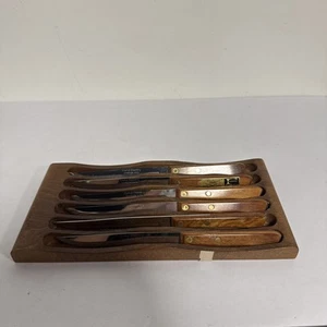 Vintage Formica Stainless Steel Fleetwood Handle Knife Knives Set U.S.A - Picture 1 of 15
