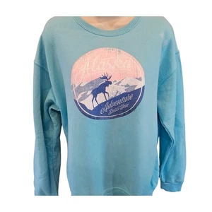 Alaska adventure crewneck travel sweater vacation lounge comfy nublend M # - Picture 1 of 4
