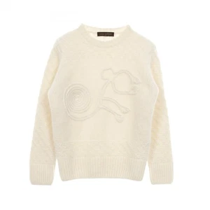 LOUIS VUITTON Pullover Sweater Knit Wool Alpaca Nylon White Size M Used mens - Picture 1 of 10