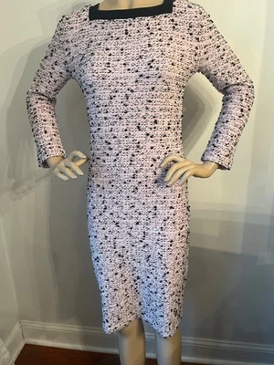 Nuevo con etiquetas Vestido Colección St. John Para Mujer Talla XL Tejido Negro y Rosa Foto 1 de 4