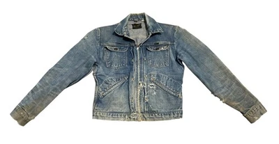 Vintage 60s WRANGLER 24MJZ  Selvedge Thrashed Talon Zip Denim Jacket Size 36 - Image 1 of 4