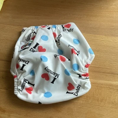 Schwimmwindel 0-9 Monate mitwachsend blau I ❤️ Mammy Daddy Babywindel (K71) - Bild 1 von 4