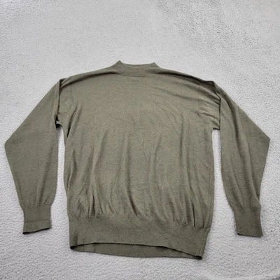 Neiman Marcus Cashmere Sweater Mens XL Mock Neck Green Silk VTG Pullover - Image 1 of 4