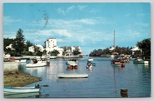 Bermuda Flatts Inlet Boats Chrome Vintage Postcard - Picture 1 of 2