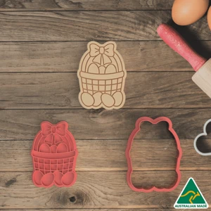 Easter Egg Basket Cookie Cutter and Embosser Stamp - Picture 1 of 3