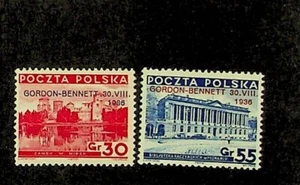 POLAND Sc 306-7 NH ISSUE OF 1936 - OVERPRINT - Picture 1 of 1