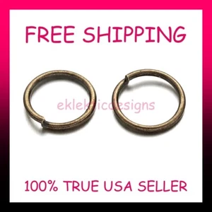 7mm .7mm/21ga 50pcs Antique Bronze Iron Metal Alloy Open Jump Rings FREE SHIP - Picture 1 of 6
