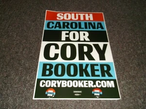 Cory Booker 2 pinback buttons + campaign poster Democrat Presidential candidate - Picture 1 of 2