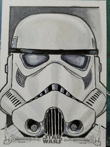 2020 Topps Return of The Jedi B&W Stormtrooper Star Wars Sketch by Tom Amici
