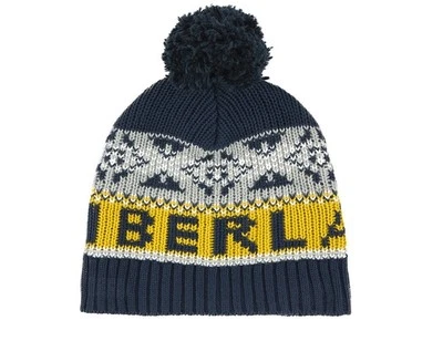 Timberland Kids Navy Multi Knitted Pom Pom Beanie Pull On Hat - Image 1 of 2