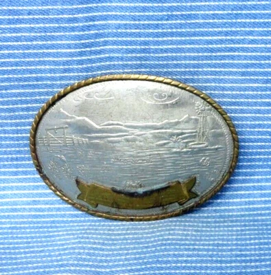 Vintage Tony Lama Home On The Range Belt Buckle German Silver 1980s      .TYC455 - Image 1 of 4