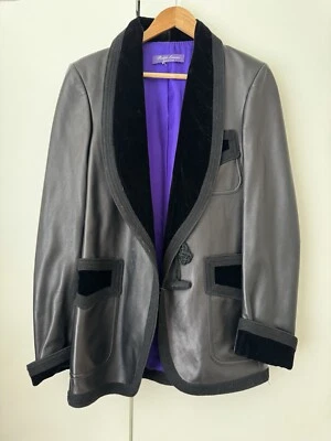 Esmoquin Ralph Lauren de cuero y terciopelo para mujer M  Foto 1 de 4