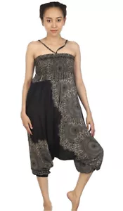 Lofbaz Women's Smocked Waist Aladdin Genie 2 in 1 Harem Eye Pants Jumpsuit Small - Bild 1 von 5