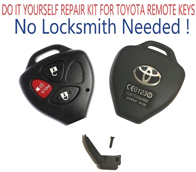 Toyota Scion 2005 - 2014 3 Button Remote Key Head Repair Kit Shell Case DIY A+++ - Image 1 of 4