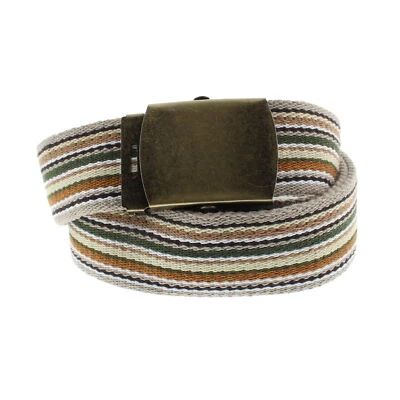 Zac's Alter Ego® Adjustable Multicolour Striped Webbing Belt with Slider Buckle