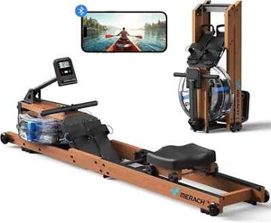 MERACH R28 Foldable Wood Rowing Machine for Home Gym Water Resistance with 180kg - Picture 1 of 1