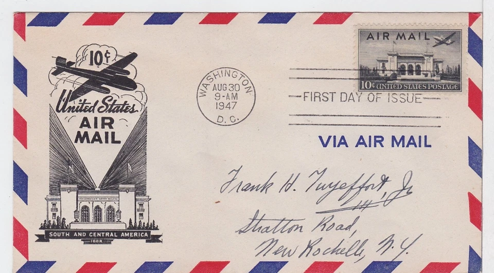 TurtlesTradingPost- 10 Cent Airmail 1947 FDC #C34- Ioor Cachet - Image 1 of 1