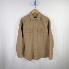 Timberland Mens Utility Shirt Performance Khaki Thick Rugged Cotton Size L