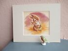 Vintage Illustration Of Mother And Baby Rabbit By Rachel Dixon 1954