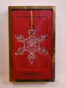 Gorham Elegant Crystal Snowflake Christmas Tree Holiday Ornament Gold Tassel NEW - Picture 1 of 2
