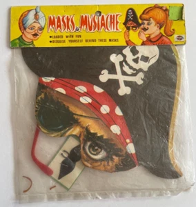 Masken und Schnurrbart Vintage New Old Stock 60er Halloween Kostüm Verkleidung Spielzeug - Bild 1 von 5