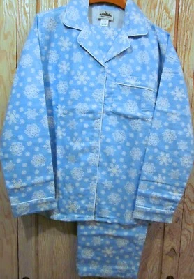 New Ladies Womens Snowflake 100% Cotton Flannel PJ's XL-2X-3X Free Shipping! - Image 1 of 2
