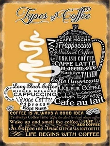 Types of Coffee fridge magnet (og) - Picture 1 of 1