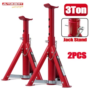 2PCS 3 Tons Car Caravan Axle Jack Stand Lifting Steel Extended Height Heavy Duty - Picture 1 of 9