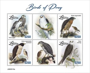 BIRDS OF PREY Birds/Bird MNH 4v-Stamp Sheet #2078 (2022 Liberia) - Picture 1 of 1