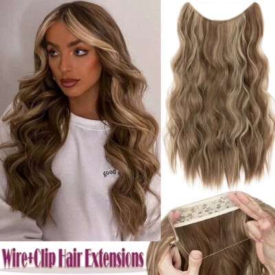 ONE PIECE Hidden Headband Secret Invisible Wire in Hair Extensions Real as Human - Image 1 of 4