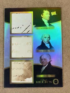 2024 PIECES OF THE PAST 1700s EDITION TRIPLE RELIC #281 MONROE MADISON ADAMS - Bild 1 von 2
