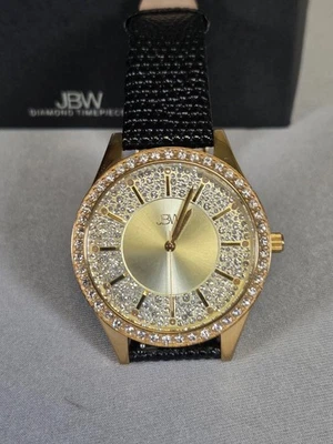 JBW Diamond 10th Annivsary Watch #J637-10A - Black Pave' Leather Band-Swiss Movt - Image 1 of 4