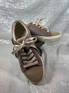 Taos Plim Soul PLS-13644 Womens Sz. 7.5 Beige Purple Canvas Comfort Shoes - Picture 1 of 9