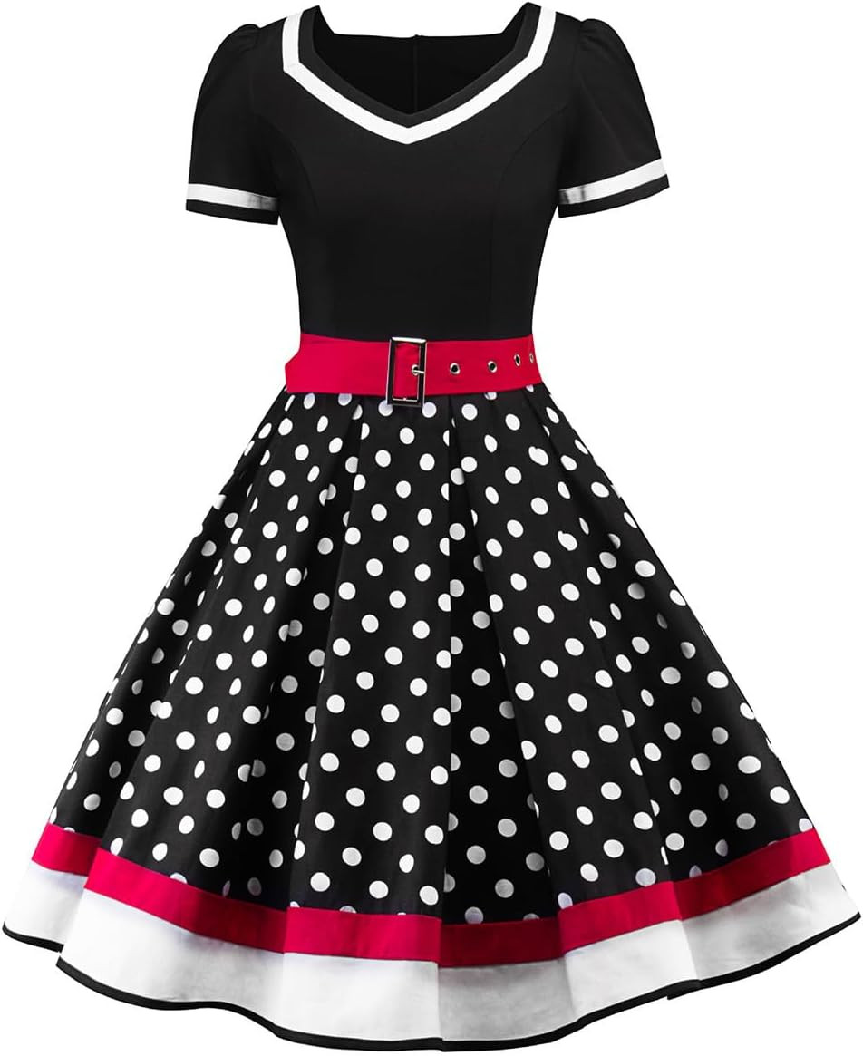 Abito Midi Donna Anni '50 Vintage - Senza Maniche, Linea A, Plissettato, Per Party - Foto 8