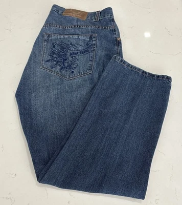 Jeans jeans Phat Farm clássico original hip hop folgado Y2K tamanho 44x34 (*44x30*) - Imagem 1 de 4