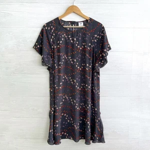 CAbi - #3828 Muse Kleid dunkelgrau Blumenmuster Flatterärmel, M - Bild 1 von 10