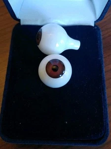 Vintage Tallinas Acrylic Doll Eyes Round Brown 22mm - Picture 1 of 3