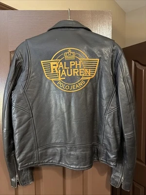 VINTAGE RALPH LAUREN leather bomber motorcycle jacket - Image 1 of 4