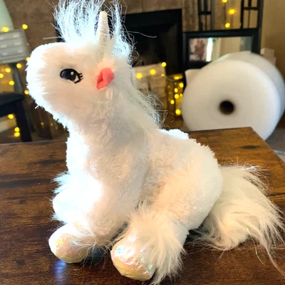 Ganz Webkinz Lil Kinz White Unicorn HS069 **NO CODE** Iridescent Hoofs & Horn 6" - Image 1 of 3