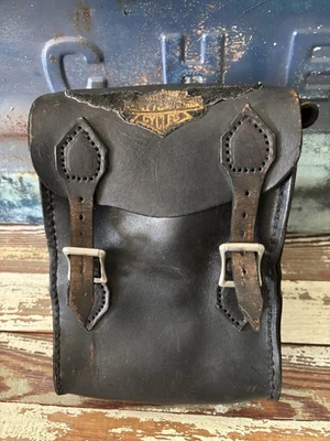 Vintage Harley Davidson Leather Tool Saddle Bag Sissy Bar Backrest Rare - Image 1 of 4