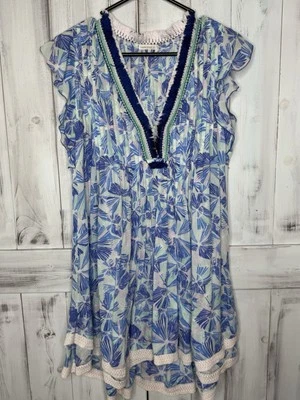 MINIVESTIDO POUPETTE ST BARTH SASHA AZUL FLORAL GRANDE* MANGA ACAMPANADA Foto 1 de 4