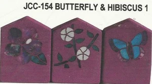 Butterfly Hibiscus Stained Glass Pattern Garden Stone Borders NEW! - Picture 1 of 2