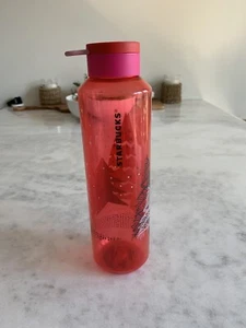 Starbucks Christmas Holiday 2021 Pink Tree Plastic Water Bottle 24 oz - Picture 1 of 4