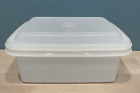 Tupperware #1254-17 Freeze-N-Save Eisaufbewahrung mit #1255-16 Deckel Vintage weiß