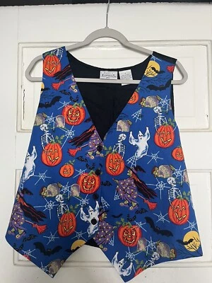 Basic Editions Ladies Halloween Vest Ghost Witch Pumpkins Bats Plus Size X - Image 1 of 4