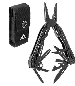 FLISSA 16-in-1 MultiTool Black Stainless Steel Self-locking Foldable w/ Sheath - Picture 1 of 7