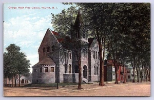 George Haile Free Library Warren RI Rhode Island postcard D5 - Picture 1 of 2