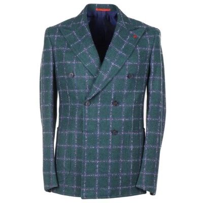 Isaia Slim-Fit 'Capri' Forest Green Check Cashmere Sport Coat 38R (Eu 48) NWT - Image 1 of 4