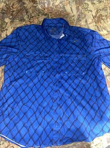 Silver Bait Fishing Shirt Men's Size L Short Sleeve Vented Blue - Picture 1 of 3